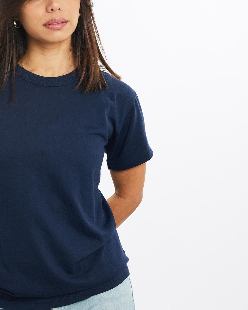 Vintage, 80s, Blank, Russell, Athletic, Tee, The Real Deal, size double extra small, colour Navy, newtown, sydney, australia, thrift store, opshop, preloved, secondhand, sustainable, retro, antique, 70s, 80s, 90s, 2000s, 00s, fashion, clothing, streetwear, trendy, garment, style, boutique, store, shop, archive, sale, cheap, best, top, T-Shirts