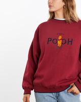 Vintage, Disney, Winnie, The, Pooh, Sweatshirt, The Real Deal, size medium, colour Burgundy, newtown, sydney, australia, thrift store, opshop, preloved, secondhand, sustainable, retro, antique, 70s, 80s, 90s, 2000s, 00s, fashion, clothing, streetwear, trendy, garment, style, boutique, store, shop, archive, sale, cheap, best, top, Sweats and hoodies