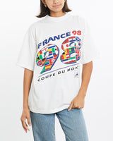 Vintage, 1998, France, FIFA, World, Cup, Tee, The Real Deal, size small, colour White, newtown, sydney, australia, thrift store, opshop, preloved, secondhand, sustainable, retro, antique, 70s, 80s, 90s, 2000s, 00s, fashion, clothing, streetwear, trendy, garment, style, boutique, store, shop, archive, sale, cheap, best, top, T-Shirts