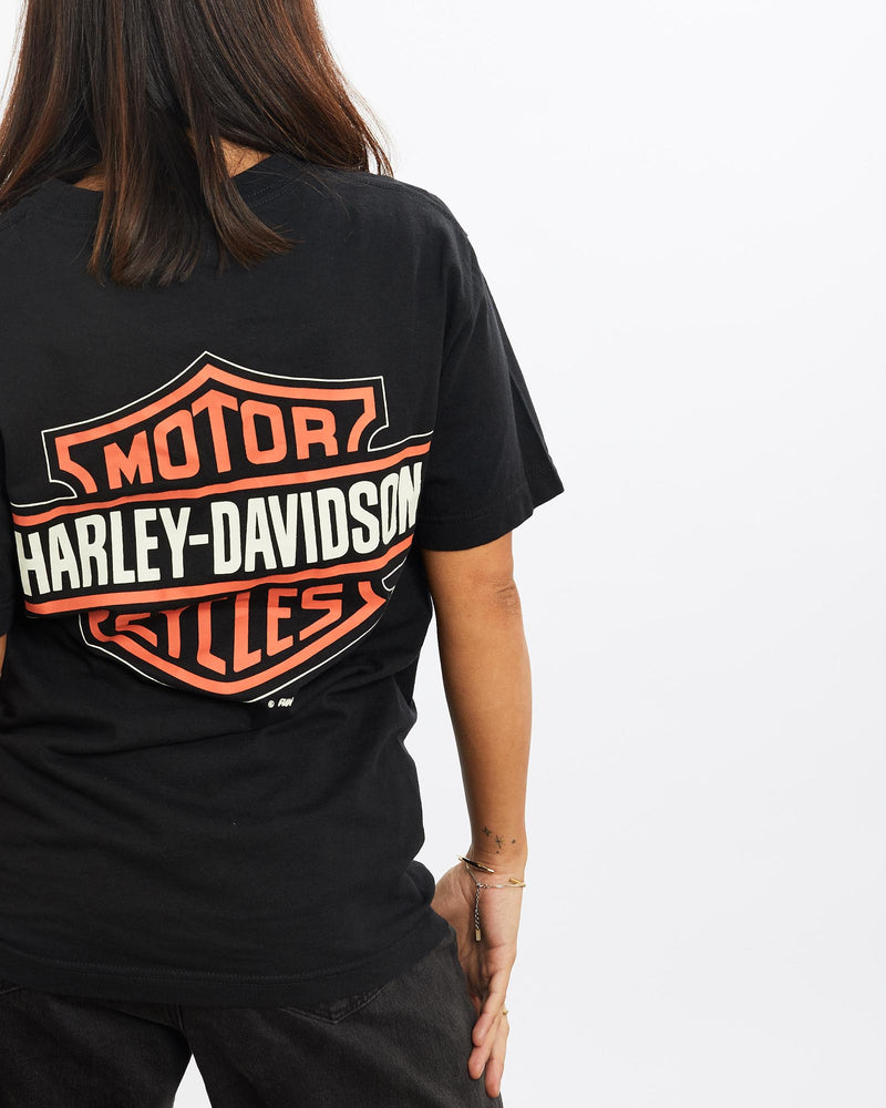 Vintage, 90s, Harley, Davidson, Tee, The Real Deal, size extra small, colour Black, newtown, sydney, australia, thrift store, opshop, preloved, secondhand, sustainable, retro, antique, 70s, 80s, 90s, 2000s, 00s, fashion, clothing, streetwear, trendy, garment, style, boutique, store, shop, archive, sale, cheap, best, top, T-Shirts
