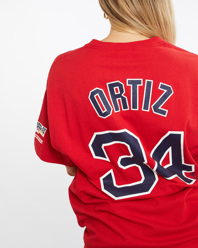 Vintage, 90s, MLB, Boston, Red, Sox, World, Series, Tee, The Real Deal, size medium, colour Red, newtown, sydney, australia, thrift store, opshop, preloved, secondhand, sustainable, retro, antique, 70s, 80s, 90s, 2000s, 00s, fashion, clothing, streetwear, trendy, garment, style, boutique, store, shop, archive, sale, cheap, best, top, T-Shirts