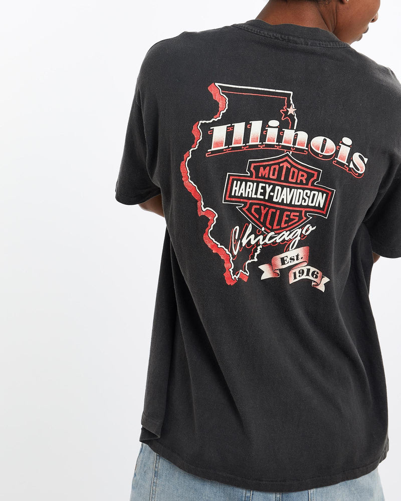 Vintage, 90s, Harley, Davidson, Tee, The Real Deal, size large, colour Black, newtown, sydney, australia, thrift store, opshop, preloved, secondhand, sustainable, retro, antique, 70s, 80s, 90s, 2000s, 00s, fashion, clothing, streetwear, trendy, garment, style, boutique, store, shop, archive, sale, cheap, best, top, T-Shirts