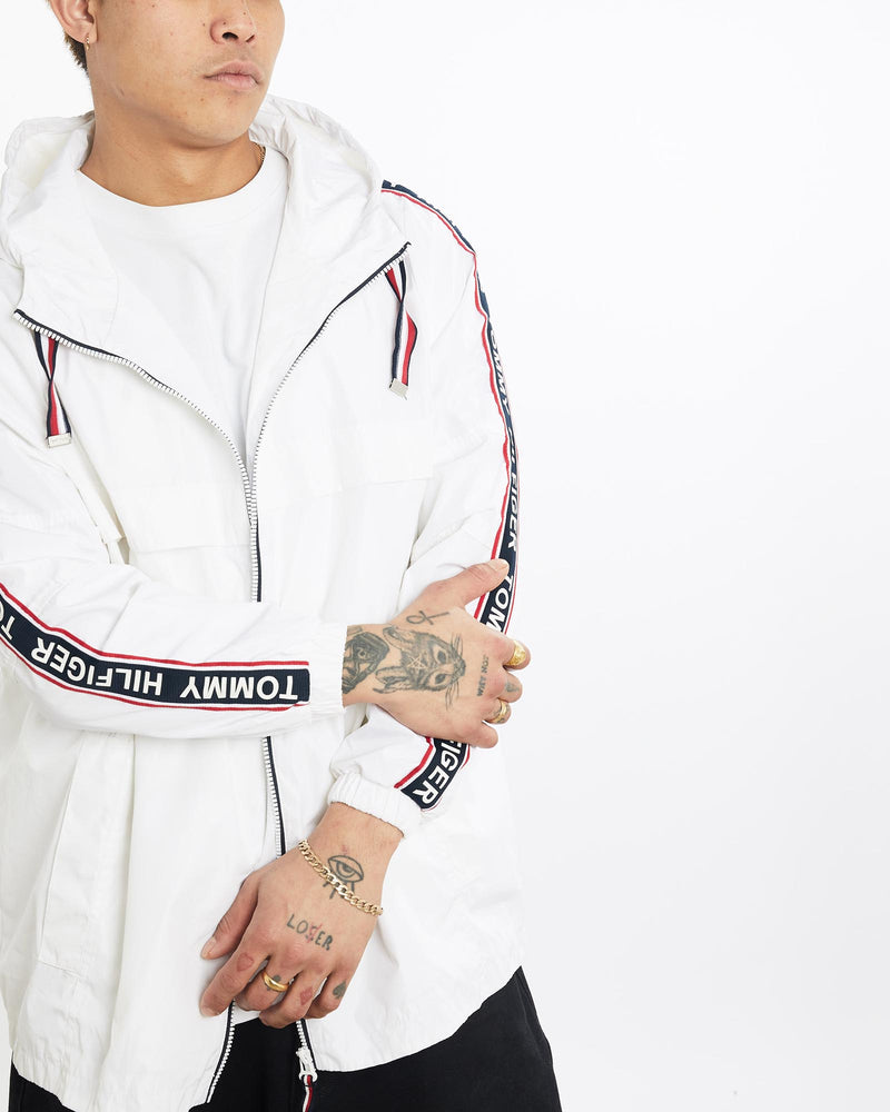 Vintage, Tommy, Hilfiger, Windbreaker, Jacket, The Real Deal, size large, colour White, newtown, sydney, australia, thrift store, opshop, preloved, secondhand, sustainable, retro, antique, 70s, 80s, 90s, 2000s, 00s, fashion, clothing, streetwear, trendy, garment, style, boutique, store, shop, archive, sale, cheap, best, top, Jackets