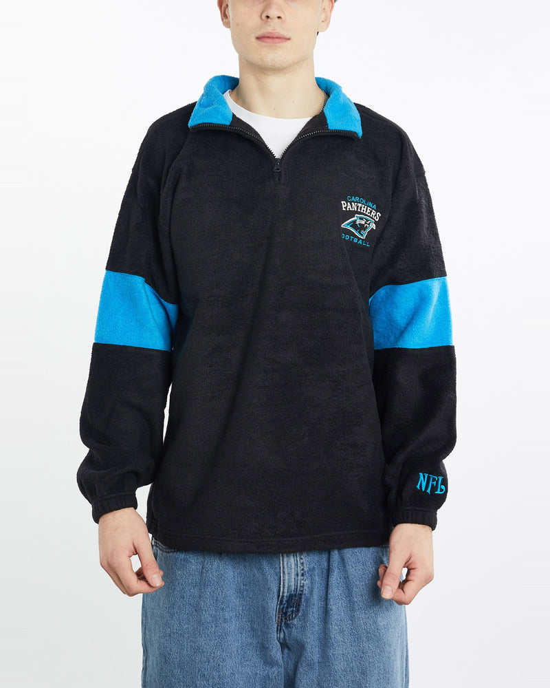 Vintage, NFL, Carolina, Panthers, Quarter, Zip, Fleece, Sweatshirt, The Real Deal, size extra large, colour Multicolour, newtown, sydney, australia, thrift store, opshop, preloved, secondhand, sustainable, retro, antique, 70s, 80s, 90s, 2000s, 00s, fashion, clothing, streetwear, trendy, garment, style, boutique, store, shop, archive, sale, cheap, best, top, Sweats and hoodies