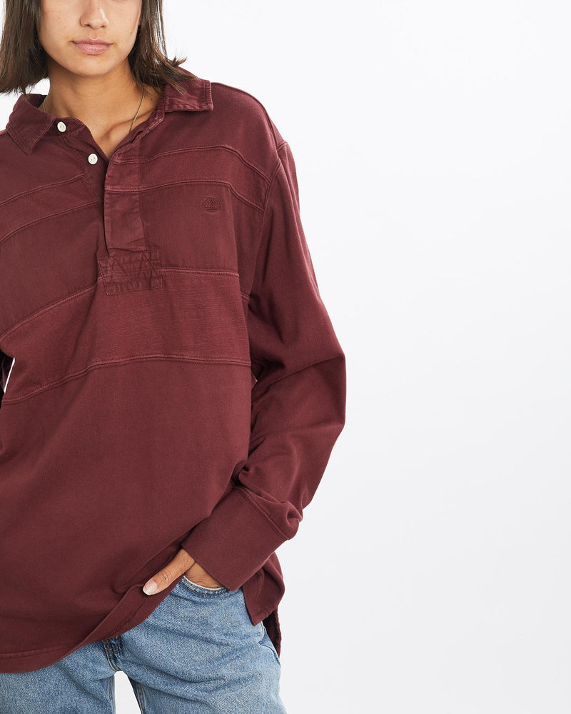 Vintage, Timberland, Rugby, Shirt, The Real Deal, size medium, colour Burgundy, newtown, sydney, australia, thrift store, opshop, preloved, secondhand, sustainable, retro, antique, 70s, 80s, 90s, 2000s, 00s, fashion, clothing, streetwear, trendy, garment, style, boutique, store, shop, archive, sale, cheap, best, top, Shirts