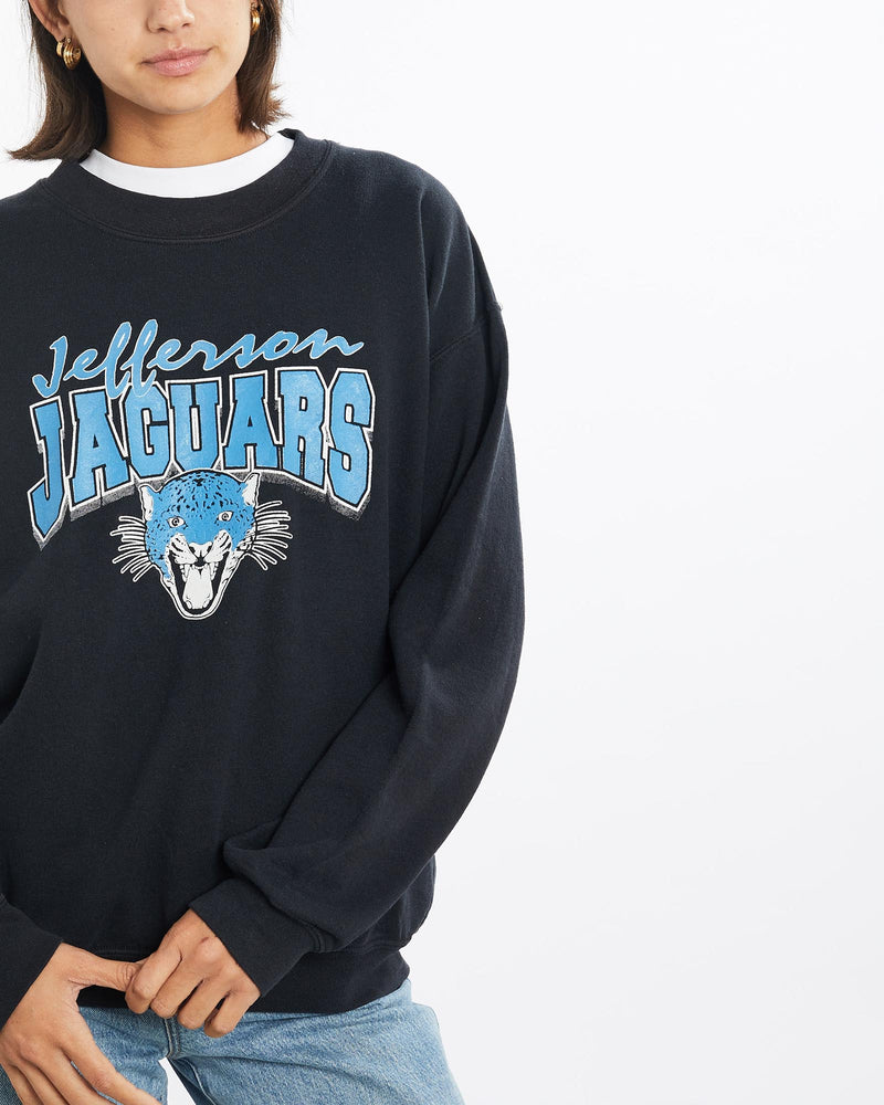 Vintage, Jefferson, Jaguars, Football, Tee, The Real Deal, size small, colour Black, newtown, sydney, australia, thrift store, opshop, preloved, secondhand, sustainable, retro, antique, 70s, 80s, 90s, 2000s, 00s, fashion, clothing, streetwear, trendy, garment, style, boutique, store, shop, archive, sale, cheap, best, top, T-Shirts