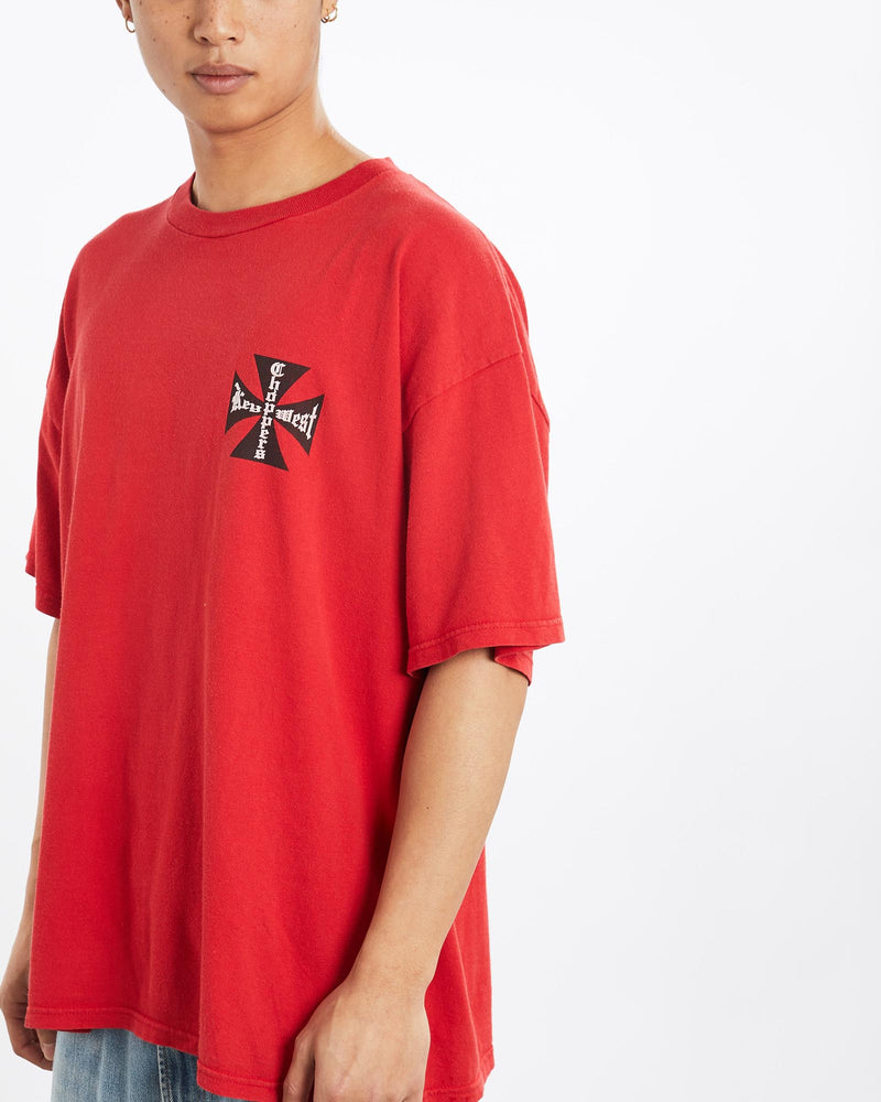 Vintage, 90s, Key, West, Choppers, Tee, The Real Deal, size extra large, colour Red, newtown, sydney, australia, thrift store, opshop, preloved, secondhand, sustainable, retro, antique, 70s, 80s, 90s, 2000s, 00s, fashion, clothing, streetwear, trendy, garment, style, boutique, store, shop, archive, sale, cheap, best, top, T-Shirts