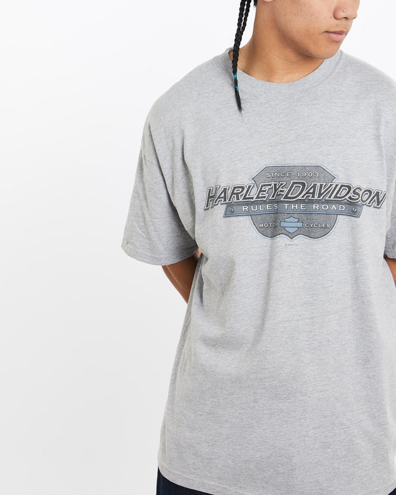 Vintage, Harley, Davidson, Tee, The Real Deal, size extra large, colour Grey, newtown, sydney, australia, thrift store, opshop, preloved, secondhand, sustainable, retro, antique, 70s, 80s, 90s, 2000s, 00s, fashion, clothing, streetwear, trendy, garment, style, boutique, store, shop, archive, sale, cheap, best, top, T-Shirts