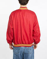 Vintage, 90s, NBA, Houston, Rockets, Bomber, Jacket, The Real Deal, size extra large, colour Red, newtown, sydney, australia, thrift store, opshop, preloved, secondhand, sustainable, retro, antique, 70s, 80s, 90s, 2000s, 00s, fashion, clothing, streetwear, trendy, garment, style, boutique, store, shop, archive, sale, cheap, best, top, Jackets