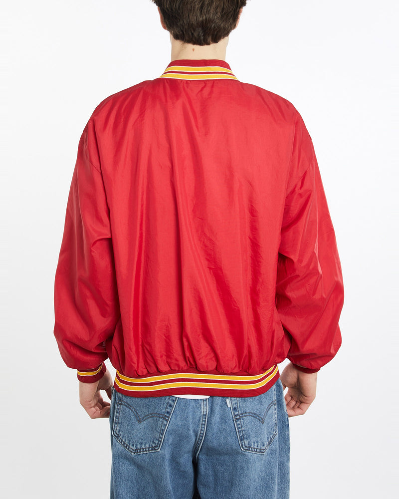 Vintage, 90s, NBA, Houston, Rockets, Bomber, Jacket, The Real Deal, size extra large, colour Red, newtown, sydney, australia, thrift store, opshop, preloved, secondhand, sustainable, retro, antique, 70s, 80s, 90s, 2000s, 00s, fashion, clothing, streetwear, trendy, garment, style, boutique, store, shop, archive, sale, cheap, best, top, Jackets