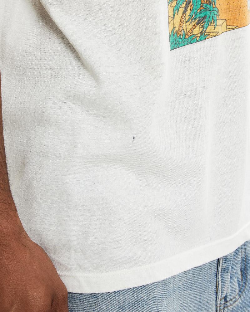 Vintage, 80s, California, Tee, The Real Deal, size large, colour White, newtown, sydney, australia, thrift store, opshop, preloved, secondhand, sustainable, retro, antique, 70s, 80s, 90s, 2000s, 00s, fashion, clothing, streetwear, trendy, garment, style, boutique, store, shop, archive, sale, cheap, best, top, T-Shirts