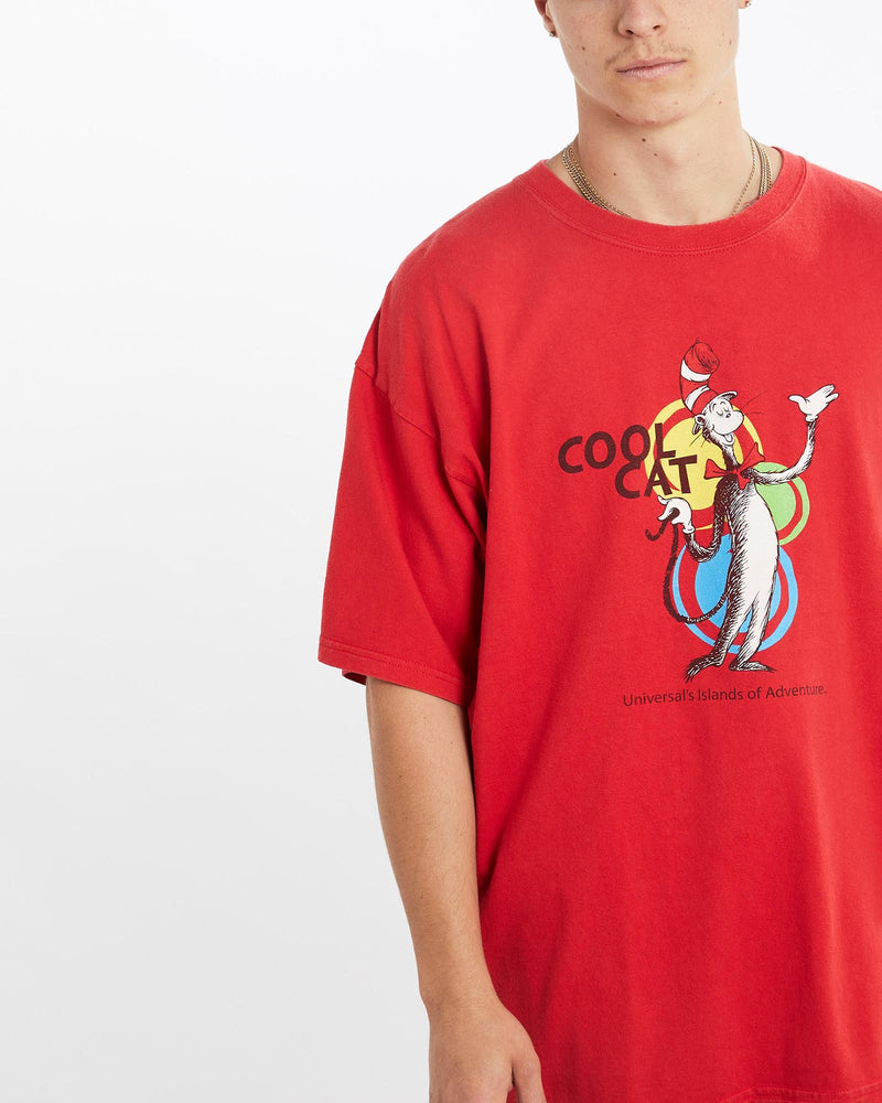 Vintage, 90s, Dr., Seuss, Cat, in, the, Hat, Tee, The Real Deal, size extra large, colour Red, newtown, sydney, australia, thrift store, opshop, preloved, secondhand, sustainable, retro, antique, 70s, 80s, 90s, 2000s, 00s, fashion, clothing, streetwear, trendy, garment, style, boutique, store, shop, archive, sale, cheap, best, top, T-Shirts