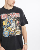 Vintage, NCAA, Bayou, Classic, Jaguars, vs, Tigers, Football, Tee, The Real Deal, size extra large, colour Black, newtown, sydney, australia, thrift store, opshop, preloved, secondhand, sustainable, retro, antique, 70s, 80s, 90s, 2000s, 00s, fashion, clothing, streetwear, trendy, garment, style, boutique, store, shop, archive, sale, cheap, best, top, T-Shirts