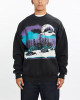 Vintage, 1994, Snowmobile, Sweatshirt, The Real Deal, size large, colour Black, newtown, sydney, australia, thrift store, opshop, preloved, secondhand, sustainable, retro, antique, 70s, 80s, 90s, 2000s, 00s, fashion, clothing, streetwear, trendy, garment, style, boutique, store, shop, archive, sale, cheap, best, top, Sweats and hoodies