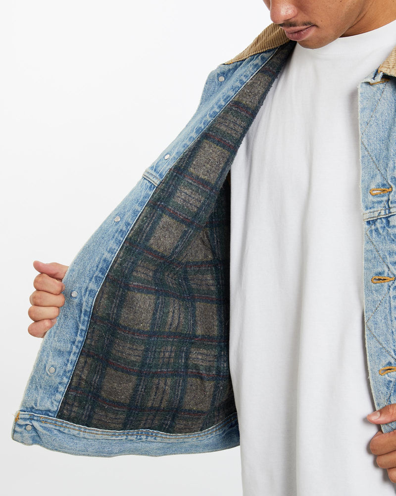 Vintage, 90s, Lee, Blanket, Lined, Denim, Jacket, The Real Deal, size double extra large, colour Blue, newtown, sydney, australia, thrift store, opshop, preloved, secondhand, sustainable, retro, antique, 70s, 80s, 90s, 2000s, 00s, fashion, clothing, streetwear, trendy, garment, style, boutique, store, shop, archive, sale, cheap, best, top, Jackets