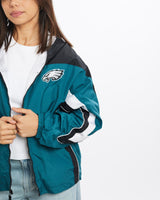 Vintage, NFL, Philadelphia, Eagles, Windbreaker, Jacket, The Real Deal, size double extra small, colour Multicolour, newtown, sydney, australia, thrift store, opshop, preloved, secondhand, sustainable, retro, antique, 70s, 80s, 90s, 2000s, 00s, fashion, clothing, streetwear, trendy, garment, style, boutique, store, shop, archive, sale, cheap, best, top, Jackets