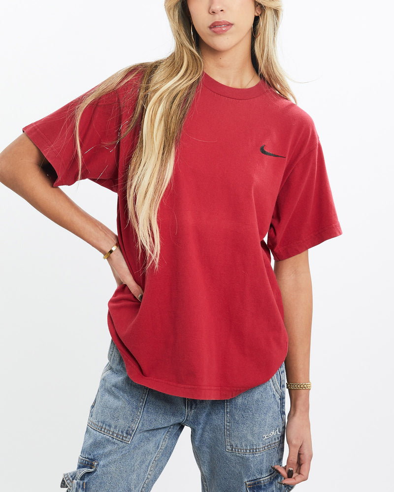Vintage, 90s, Nike, Tee, The Real Deal, size extra small, colour Burgundy, newtown, sydney, australia, thrift store, opshop, preloved, secondhand, sustainable, retro, antique, 70s, 80s, 90s, 2000s, 00s, fashion, clothing, streetwear, trendy, garment, style, boutique, store, shop, archive, sale, cheap, best, top, T-Shirts
