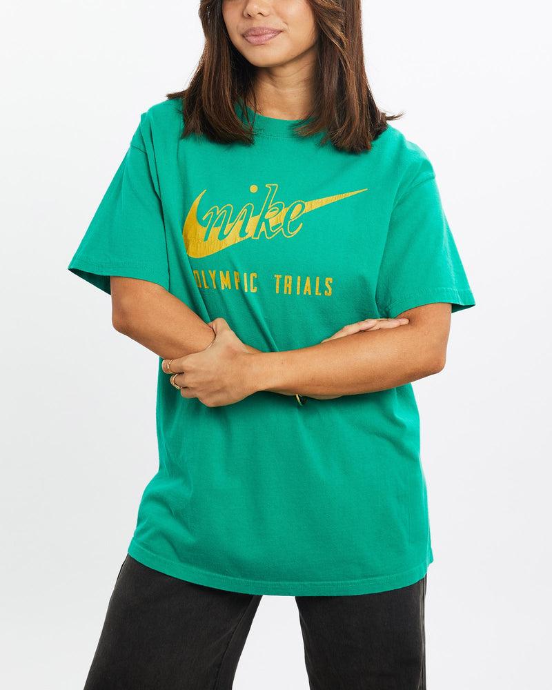 Vintage, 90s, Nike, Olympic, Trials, Tee, The Real Deal, size extra small, colour Black, newtown, sydney, australia, thrift store, opshop, preloved, secondhand, sustainable, retro, antique, 70s, 80s, 90s, 2000s, 00s, fashion, clothing, streetwear, trendy, garment, style, boutique, store, shop, archive, sale, cheap, best, top, T-Shirts