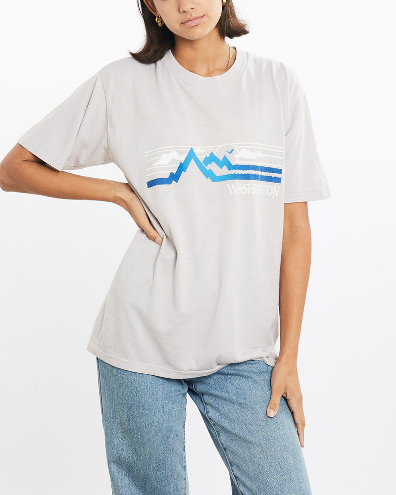 Vintage, 80s, Washington, Tee, The Real Deal, size small, colour Beige, newtown, sydney, australia, thrift store, opshop, preloved, secondhand, sustainable, retro, antique, 70s, 80s, 90s, 2000s, 00s, fashion, clothing, streetwear, trendy, garment, style, boutique, store, shop, archive, sale, cheap, best, top, T-Shirts