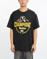 Vintage, NFL, Pittsburgh, Steelers, Super, Bowl, Tee, The Real Deal, size large, colour Black, newtown, sydney, australia, thrift store, opshop, preloved, secondhand, sustainable, retro, antique, 70s, 80s, 90s, 2000s, 00s, fashion, clothing, streetwear, trendy, garment, style, boutique, store, shop, archive, sale, cheap, best, top, T-Shirts