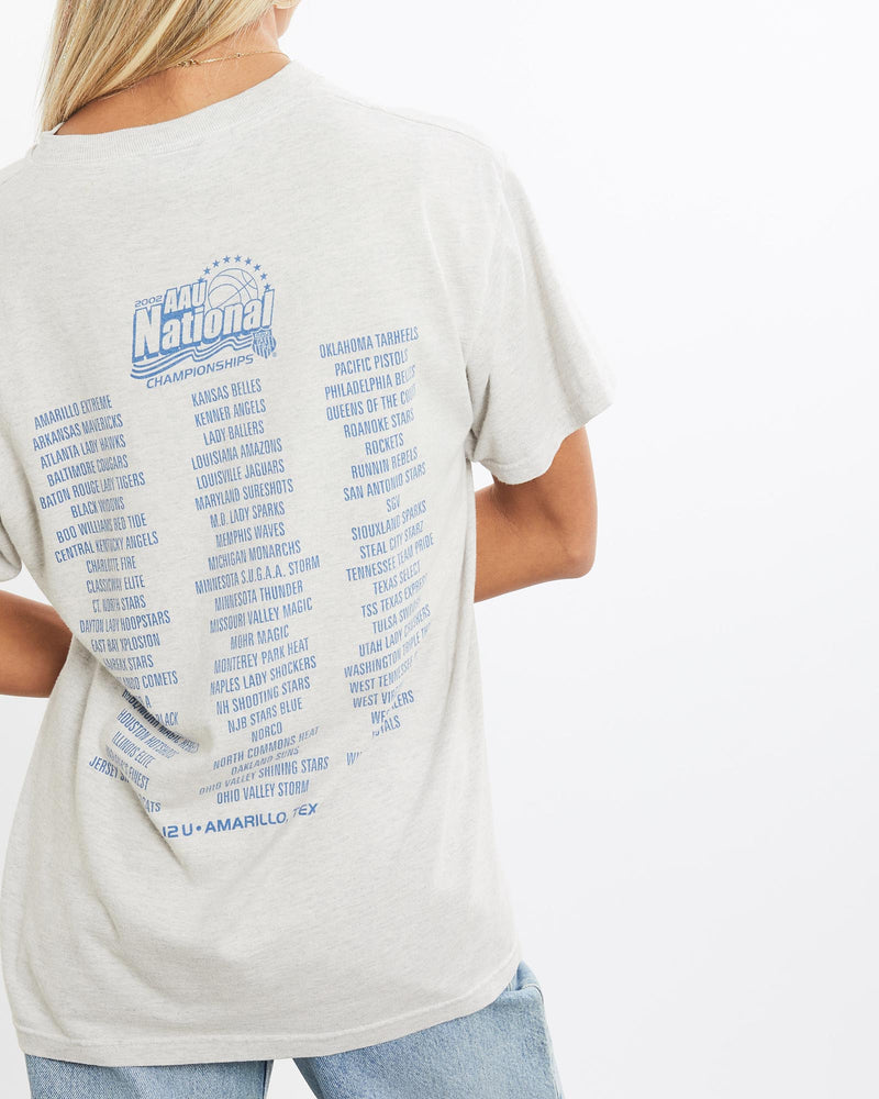 Vintage, Texas, Girls, Basketball, Championships, Tee, The Real Deal, size extra small, colour Grey, newtown, sydney, australia, thrift store, opshop, preloved, secondhand, sustainable, retro, antique, 70s, 80s, 90s, 2000s, 00s, fashion, clothing, streetwear, trendy, garment, style, boutique, store, shop, archive, sale, cheap, best, top, T-Shirts