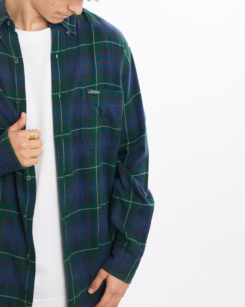 Vintage, 90s, Chaps, Ralph, Lauren, Flannelette, Button, Up, Shirt, The Real Deal, size extra large, colour Multicolour, newtown, sydney, australia, thrift store, opshop, preloved, secondhand, sustainable, retro, antique, 70s, 80s, 90s, 2000s, 00s, fashion, clothing, streetwear, trendy, garment, style, boutique, store, shop, archive, sale, cheap, best, top, Shirts