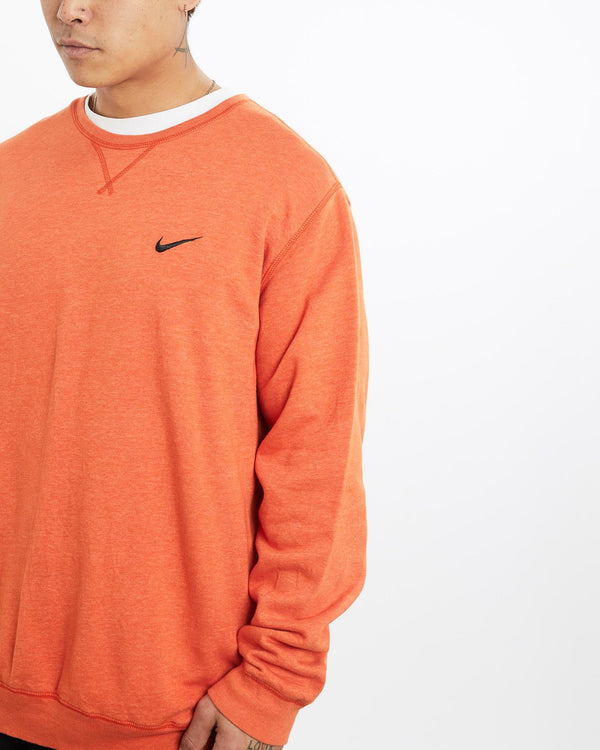 Vintage, 90s, Nike, Sweatshirt, The Real Deal, size extra large, colour Orange, newtown, sydney, australia, thrift store, opshop, preloved, secondhand, sustainable, retro, antique, 70s, 80s, 90s, 2000s, 00s, fashion, clothing, streetwear, trendy, garment, style, boutique, store, shop, archive, sale, cheap, best, top, Sweats and hoodies