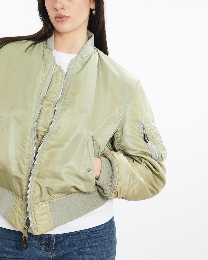 Vintage, 90s, Bomber, Jacket, The Real Deal, size medium, colour Green, newtown, sydney, australia, thrift store, opshop, preloved, secondhand, sustainable, retro, antique, 70s, 80s, 90s, 2000s, 00s, fashion, clothing, streetwear, trendy, garment, style, boutique, store, shop, archive, sale, cheap, best, top, Jackets