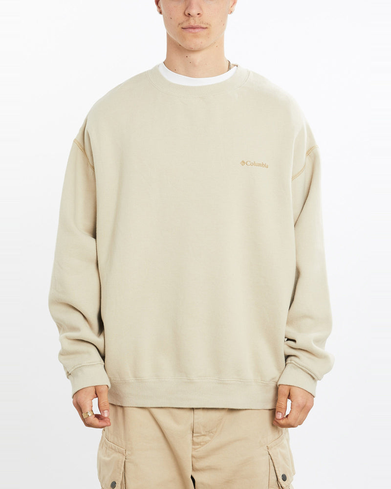 Vintage, Columbia, Sweatshirt, The Real Deal, size large, colour Beige, newtown, sydney, australia, thrift store, opshop, preloved, secondhand, sustainable, retro, antique, 70s, 80s, 90s, 2000s, 00s, fashion, clothing, streetwear, trendy, garment, style, boutique, store, shop, archive, sale, cheap, best, top, Sweats and hoodies
