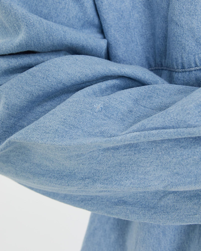 Vintage, 90s, Harley, Davidson, Denim, Button, Up, Shirt, The Real Deal, size XXXL, colour Blue, newtown, sydney, australia, thrift store, opshop, preloved, secondhand, sustainable, retro, antique, 70s, 80s, 90s, 2000s, 00s, fashion, clothing, streetwear, trendy, garment, style, boutique, store, shop, archive, sale, cheap, best, top, Shirts