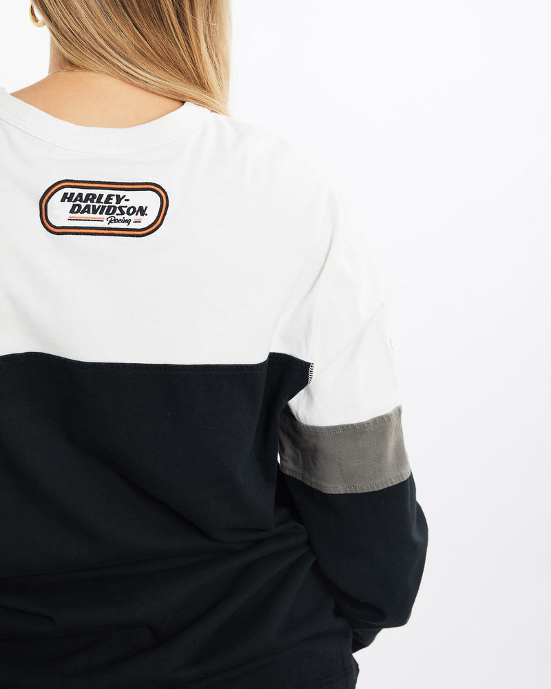 Vintage, Harley, Davidson, Long, Sleeve, Tee, The Real Deal, size medium, colour Multicolour, newtown, sydney, australia, thrift store, opshop, preloved, secondhand, sustainable, retro, antique, 70s, 80s, 90s, 2000s, 00s, fashion, clothing, streetwear, trendy, garment, style, boutique, store, shop, archive, sale, cheap, best, top, T-Shirts