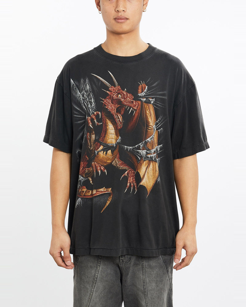 Vintage, 90s, Dragon, Tee, The Real Deal, size large, colour Black, newtown, sydney, australia, thrift store, opshop, preloved, secondhand, sustainable, retro, antique, 70s, 80s, 90s, 2000s, 00s, fashion, clothing, streetwear, trendy, garment, style, boutique, store, shop, archive, sale, cheap, best, top, T-Shirts