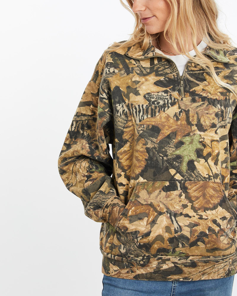 Vintage, 90s, Realtree, Camo, Quarter, Zip, Sweatshirt, The Real Deal, size medium, colour Green, newtown, sydney, australia, thrift store, opshop, preloved, secondhand, sustainable, retro, antique, 70s, 80s, 90s, 2000s, 00s, fashion, clothing, streetwear, trendy, garment, style, boutique, store, shop, archive, sale, cheap, best, top, Sweats and hoodies