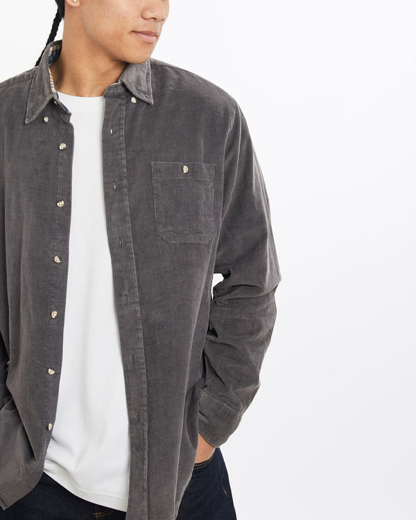 Vintage, Levi's, Corduroy, Button, Up, Shirt, The Real Deal, size large, colour Grey, newtown, sydney, australia, thrift store, opshop, preloved, secondhand, sustainable, retro, antique, 70s, 80s, 90s, 2000s, 00s, fashion, clothing, streetwear, trendy, garment, style, boutique, store, shop, archive, sale, cheap, best, top, Shirts