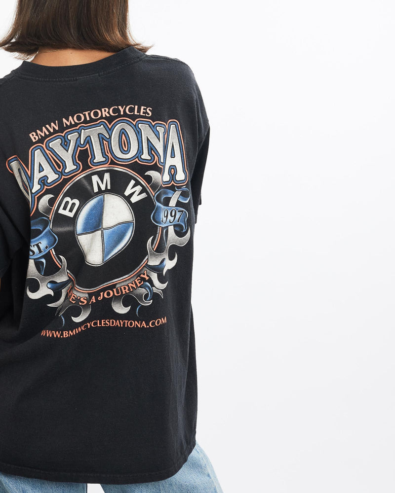 Vintage, Daytona, BMW, Motorcycles, Tee, The Real Deal, size small, colour Black, newtown, sydney, australia, thrift store, opshop, preloved, secondhand, sustainable, retro, antique, 70s, 80s, 90s, 2000s, 00s, fashion, clothing, streetwear, trendy, garment, style, boutique, store, shop, archive, sale, cheap, best, top, T-Shirts