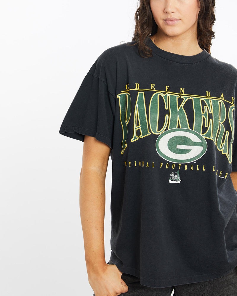 Vintage, 1996, NFL, Green, Bay, Packers, Tee, The Real Deal, size medium, colour Black, newtown, sydney, australia, thrift store, opshop, preloved, secondhand, sustainable, retro, antique, 70s, 80s, 90s, 2000s, 00s, fashion, clothing, streetwear, trendy, garment, style, boutique, store, shop, archive, sale, cheap, best, top, T-Shirts