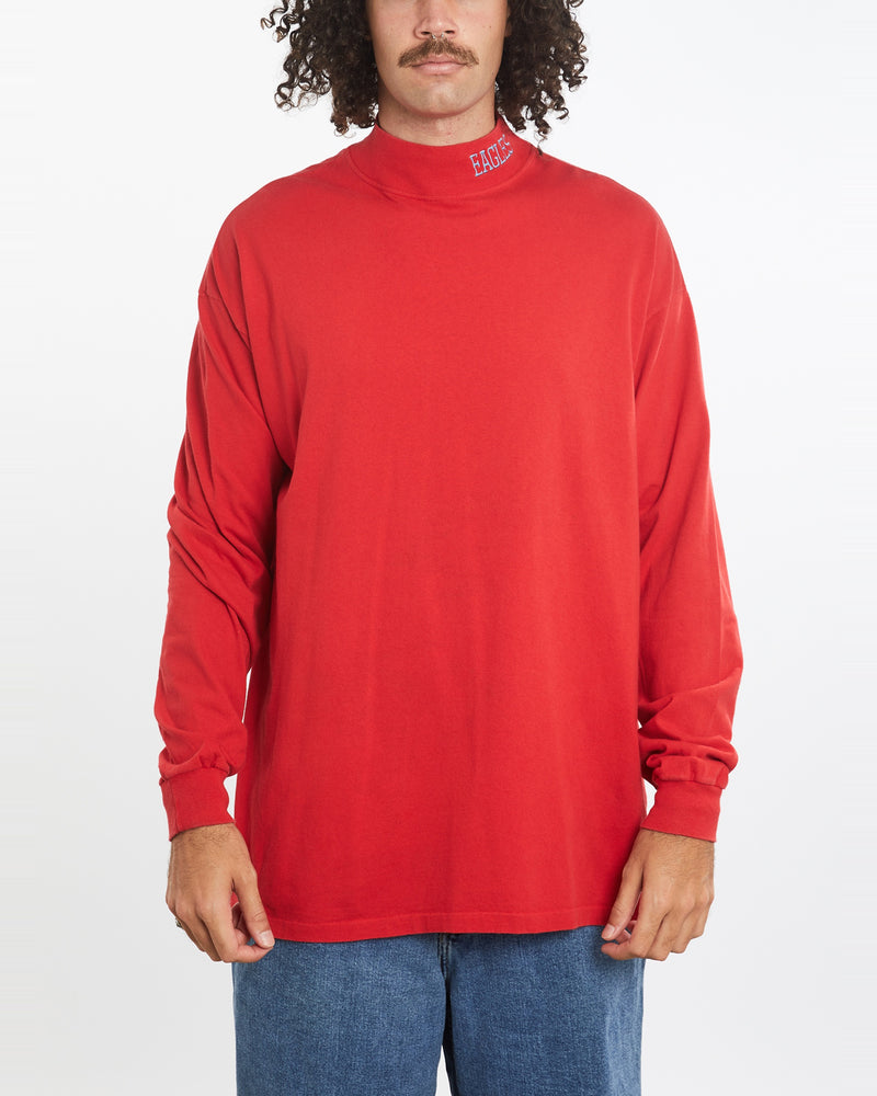 Vintage 90s Eagles Long Sleeve Mock Neck Tee <br>XXL , The Real Deal , newtown, sydney, australia, thrift store, opshop, preloved, secondhand, sustainable, retro, antique, 70s, 80s, 90s, 2000s, 00s, fashion, clothing, streetwear, trendy, garment, style, boutique, store, shop, archive, sale, cheap, best, top