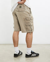 Vintage, Old, Navy, Cargo, Shorts, The Real Deal, size 32", colour Brown, newtown, sydney, australia, thrift store, opshop, preloved, secondhand, sustainable, retro, antique, 70s, 80s, 90s, 2000s, 00s, fashion, clothing, streetwear, trendy, garment, style, boutique, store, shop, archive, sale, cheap, best, top, Shorts