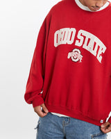 Vintage, 90s, Ohio, State, University, Sweatshirt, The Real Deal, size extra large, colour Red, newtown, sydney, australia, thrift store, opshop, preloved, secondhand, sustainable, retro, antique, 70s, 80s, 90s, 2000s, 00s, fashion, clothing, streetwear, trendy, garment, style, boutique, store, shop, archive, sale, cheap, best, top, Sweats and hoodies