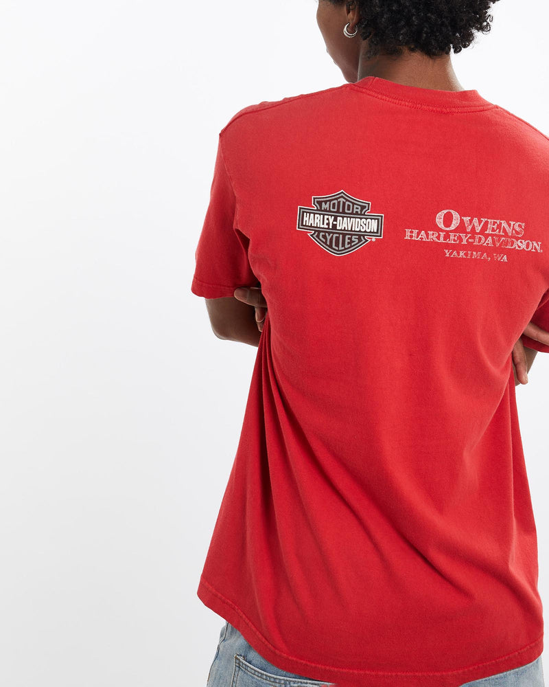 Vintage, Harley, Davidson, Tee, The Real Deal, size large, colour Red, newtown, sydney, australia, thrift store, opshop, preloved, secondhand, sustainable, retro, antique, 70s, 80s, 90s, 2000s, 00s, fashion, clothing, streetwear, trendy, garment, style, boutique, store, shop, archive, sale, cheap, best, top, T-Shirts