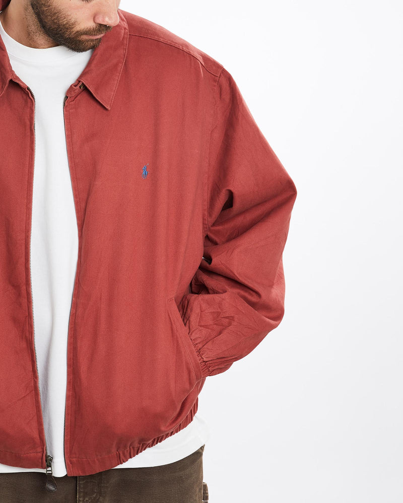 Vintage, Polo, Ralph, Lauren, Harrington, Jacket, The Real Deal, size extra large, colour Red, newtown, sydney, australia, thrift store, opshop, preloved, secondhand, sustainable, retro, antique, 70s, 80s, 90s, 2000s, 00s, fashion, clothing, streetwear, trendy, garment, style, boutique, store, shop, archive, sale, cheap, best, top, Jackets