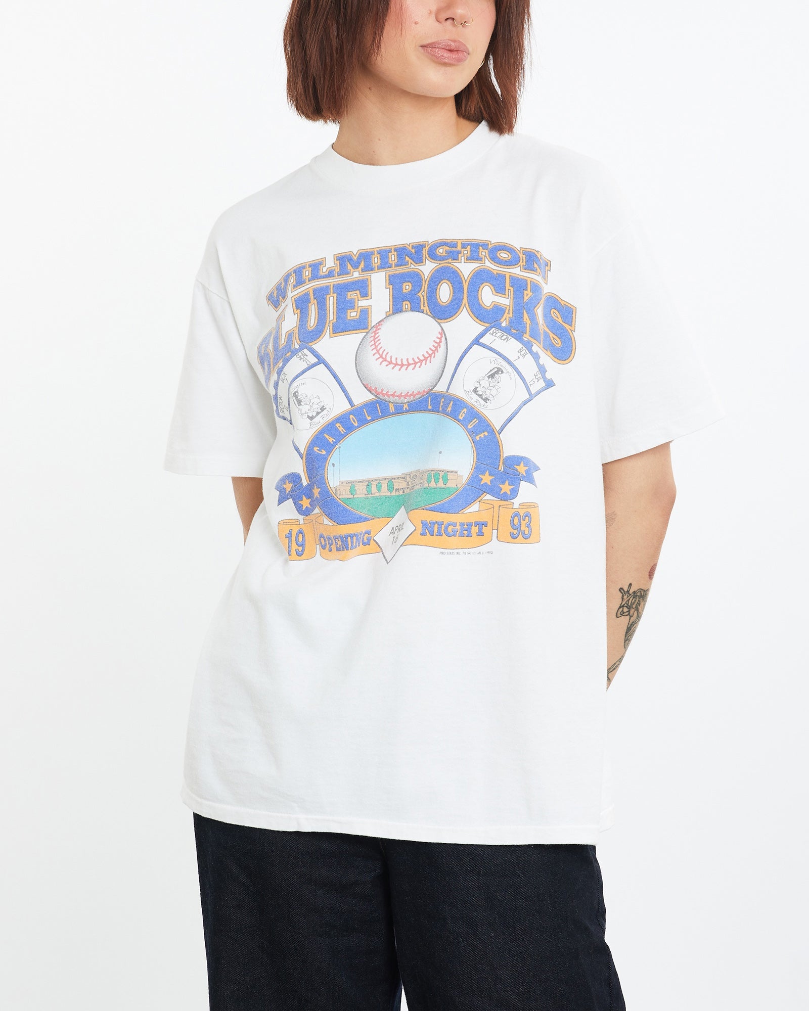 Vintage 1993 MLB Wilmington Blue Rocks Tee M
