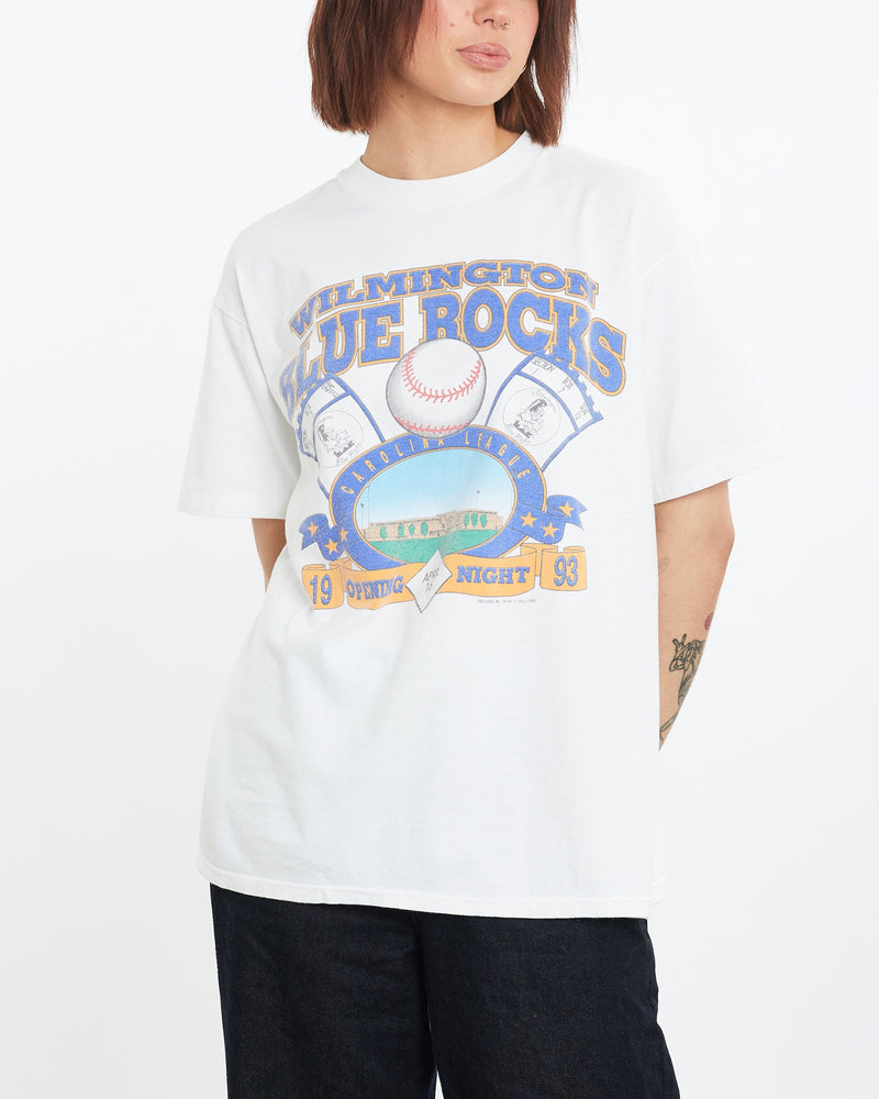 Vintage 1993 MLB Wilmington Blue Rocks Tee <br>M , The Real Deal , newtown, sydney, australia, thrift store, opshop, preloved, secondhand, sustainable, retro, antique, 70s, 80s, 90s, 2000s, 00s, fashion, clothing, streetwear, trendy, garment, style, boutique, store, shop, archive, sale, cheap, best, top