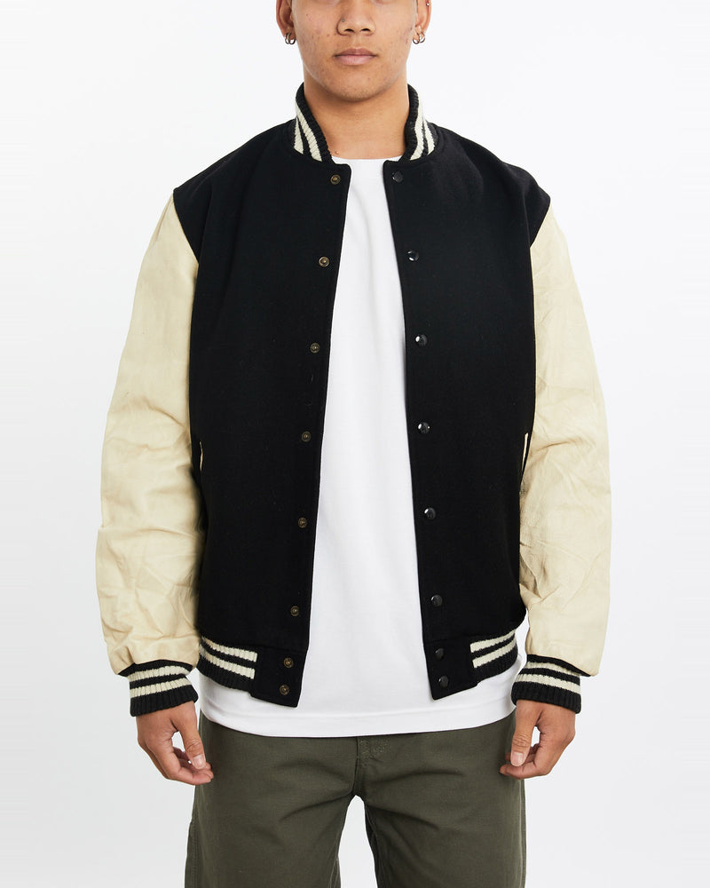 Vintage, 90s, Varsity, Jacket, The Real Deal, size large, colour Black, newtown, sydney, australia, thrift store, opshop, preloved, secondhand, sustainable, retro, antique, 70s, 80s, 90s, 2000s, 00s, fashion, clothing, streetwear, trendy, garment, style, boutique, store, shop, archive, sale, cheap, best, top, Jackets