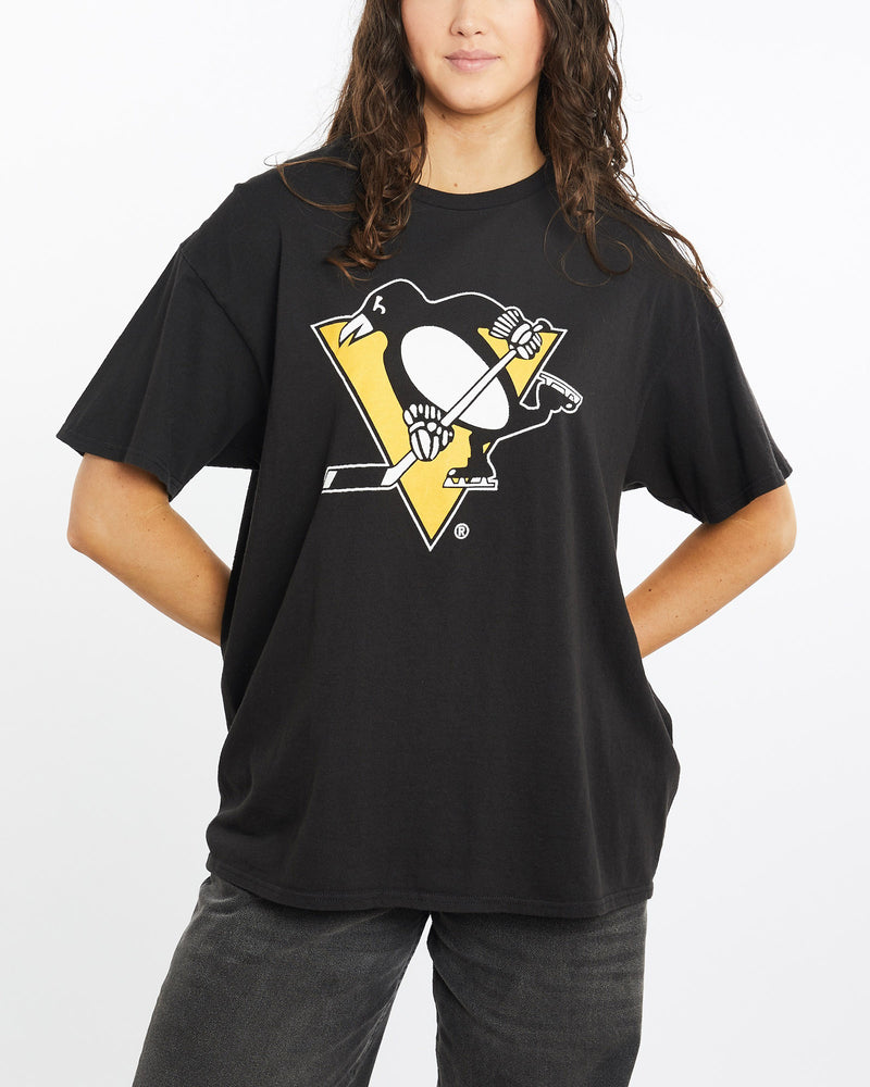 Vintage, NHL, Pittsburgh, Penguins, Tee, The Real Deal, size medium, colour Black, newtown, sydney, australia, thrift store, opshop, preloved, secondhand, sustainable, retro, antique, 70s, 80s, 90s, 2000s, 00s, fashion, clothing, streetwear, trendy, garment, style, boutique, store, shop, archive, sale, cheap, best, top, T-Shirts