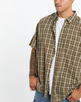 Vintage, 90s, Polo, Ralph, Lauren, Short, Sleeve, Button, Up, Shirt, The Real Deal, size extra large, colour Brown, newtown, sydney, australia, thrift store, opshop, preloved, secondhand, sustainable, retro, antique, 70s, 80s, 90s, 2000s, 00s, fashion, clothing, streetwear, trendy, garment, style, boutique, store, shop, archive, sale, cheap, best, top, Shirts