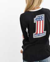 Vintage, Harley, Davidson, Long, Sleeve, Tee, The Real Deal, size small, colour Black, newtown, sydney, australia, thrift store, opshop, preloved, secondhand, sustainable, retro, antique, 70s, 80s, 90s, 2000s, 00s, fashion, clothing, streetwear, trendy, garment, style, boutique, store, shop, archive, sale, cheap, best, top, T-Shirts