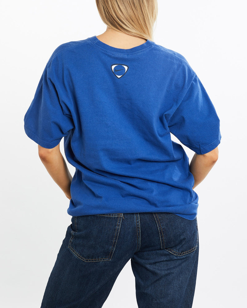 Vintage, Nike, Soccer, Tee, The Real Deal, size medium, colour Blue, newtown, sydney, australia, thrift store, opshop, preloved, secondhand, sustainable, retro, antique, 70s, 80s, 90s, 2000s, 00s, fashion, clothing, streetwear, trendy, garment, style, boutique, store, shop, archive, sale, cheap, best, top, T-Shirts