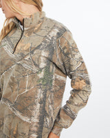 Vintage, Russell, Athletic, Realtree, Camo, Quarter, Zip, Sweatshirt, The Real Deal, size medium, colour Green, newtown, sydney, australia, thrift store, opshop, preloved, secondhand, sustainable, retro, antique, 70s, 80s, 90s, 2000s, 00s, fashion, clothing, streetwear, trendy, garment, style, boutique, store, shop, archive, sale, cheap, best, top, Sweats and hoodies