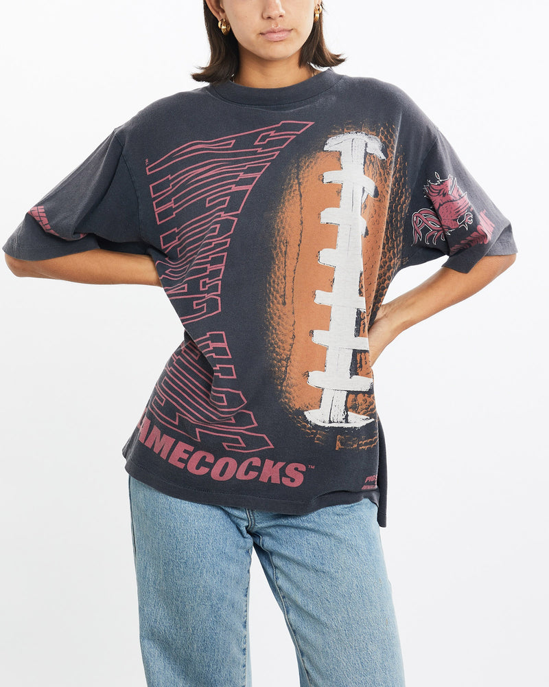 Vintage, 90s, NCAA, South, Carolina, Gamecocks, Tee, The Real Deal, size medium, colour Grey, newtown, sydney, australia, thrift store, opshop, preloved, secondhand, sustainable, retro, antique, 70s, 80s, 90s, 2000s, 00s, fashion, clothing, streetwear, trendy, garment, style, boutique, store, shop, archive, sale, cheap, best, top, T-Shirts